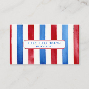 QR Code Scannable Patriotic Watercolor 4:e juli Visitkort