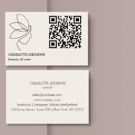 QR-Code, Schönheit, Logo, Linie Art Black Visitkort