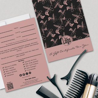 QR Code Service Note Rosa Stylist Gift Certificate