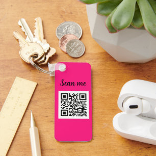 QR Code Shock rosa Elegant Business Company Nyckelring