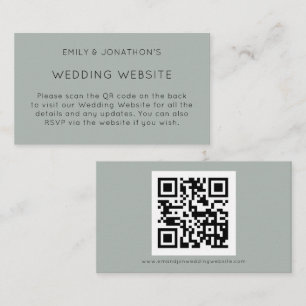 QR Code Silvery Sage Grönt Bröllop webbplats Enclo Tilläggskort