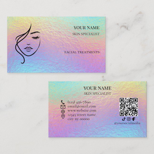 QR code Skin care & Beauty Salon Visitkort (Fram/baksida)