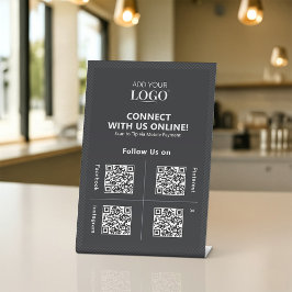 QR Code Social Media Connect with US Business Logo