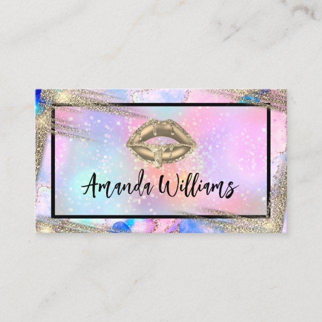 QR Code Social Media Icons Unik skönhet Visitkort (Framsida)