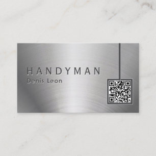 Qr Code Stainless Steel Handyman Affärskort Visitkort