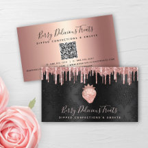 QR Code Strawberry Ro Guld Drip Conftion Black