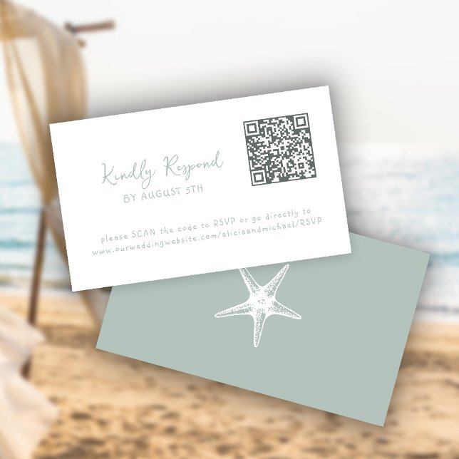 QR code summer coastal beach website RSVP Tilläggskort (Skapare uppladdad)