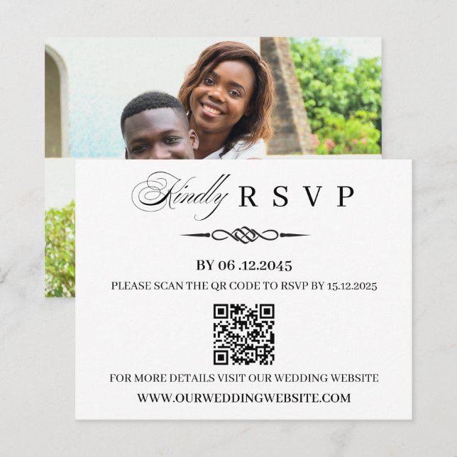  QR Code Template Celtic Knot Wedding RSVP Card OSA Kort (Fram/baksida)