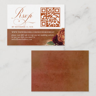 QR Code Terracotta Blommigt Bröllop OSA Tilläggskort