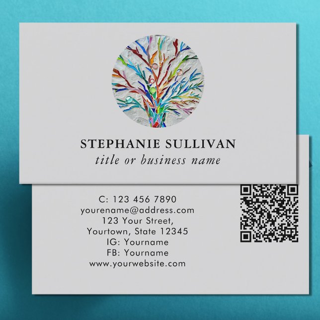 QR Code Träd Professionell Visitkort (Skapare uppladdad)