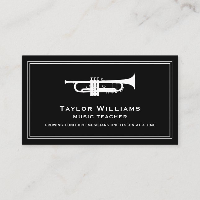 QR Code Trumpeter Trumpet Music Teacher Musician Visitkort (Framsida)
