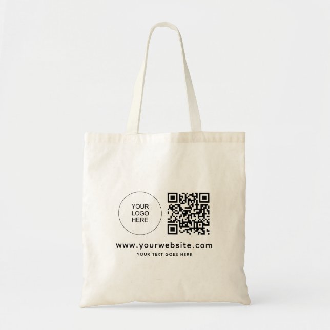 QR Code Upload Logo Here Promotional Budget Tygkasse (Framsidan)