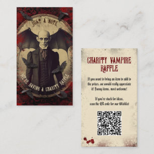 QR Code Vampire Raffle Vintage Dracula s Halloween Tilläggskort