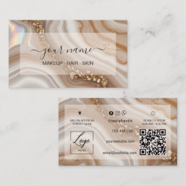 Qr Code vattenfärg Beige nuteral lyx Visitkort