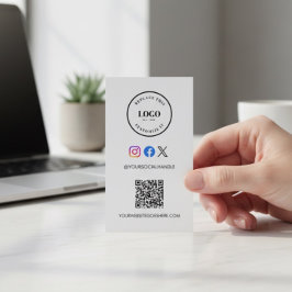 QR code website Custom logo Business Social Media  Visitkort