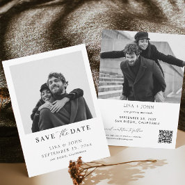 Qr Code Wedding Save the Date Photo Inbjudningar