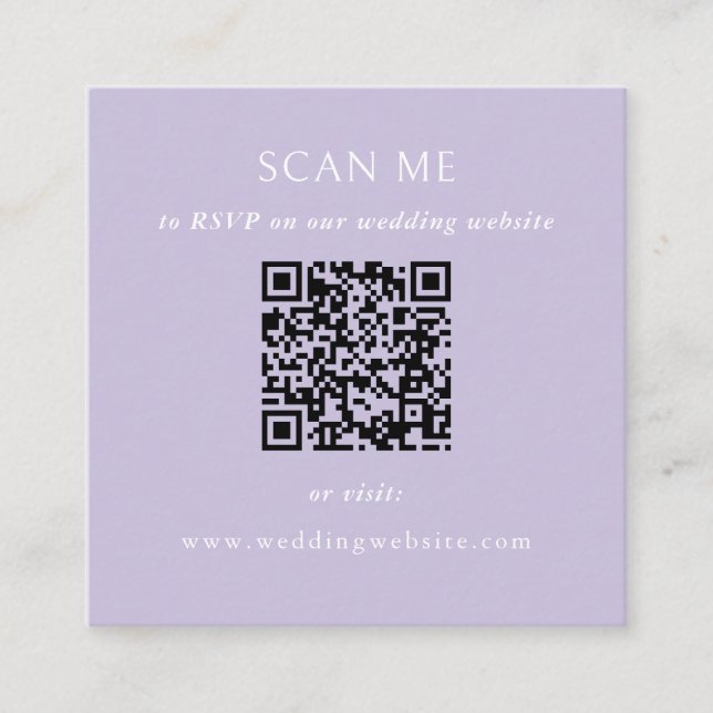 QR Code Wedding Website Tilläggskort (Framsida)