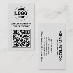 QR Code White Kraft Papper Social Media Visitkort