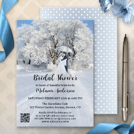 QR Code Winter Wonderland Snö Möhippa Inbjudningar