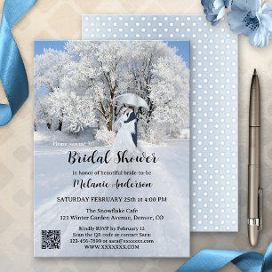 QR Code Winter Wonderland Snö Möhippa Inbjudningar