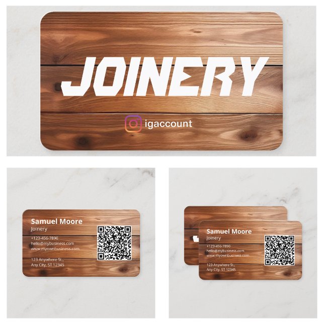 QR Code Woodworking Joinery Visitkort (QR Code Woodworking Joinery Business Card
)