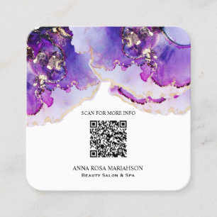 *~* QR CODE Yummy Violet Blue Guld    GildedAP29  Fyrkantigt Visitkort