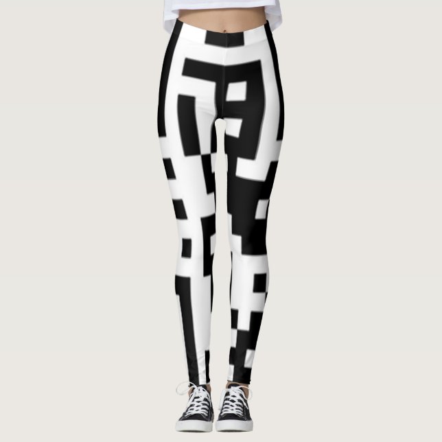 QR Codes Funky Squares leggings står "call me" (Framsida)