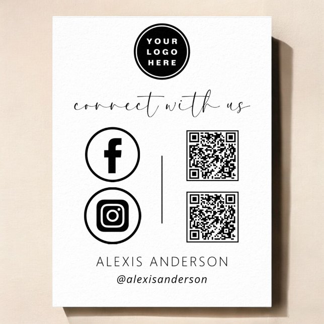 QR Connect with US Business Logotyp Social Media Poster (Skapare uppladdad)