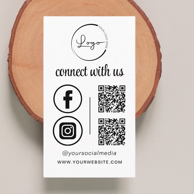 QR Connect with US Business Logotyp Social Media Visitkort (Skapare uppladdad)