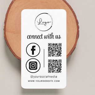 QR Connect with US Business Logotyp Social Media Visitkort