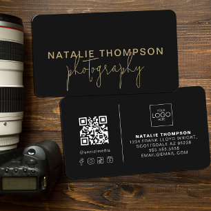 QR-Coola för mindre företag med Logotyp-fotografi Visitkort
