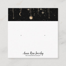 *~* QR Cosmic Celestial Sol Måne Jewelry Earring Fyrkantigt Visitkort