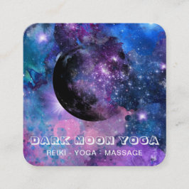 *~* QR Cosmic Luna Stars mörk MÅNE Lunar Celestial Fyrkantigt Visitkort