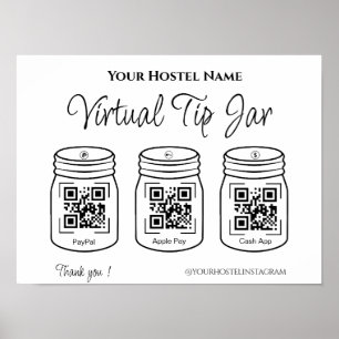 QR Digital Tips Burk Paypal Apple betalar Pengarar Poster