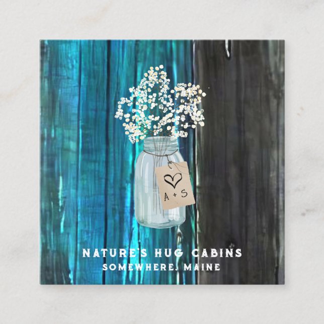 *~* QR Distress AP49 Mason Burk Fyrkantigt Visitkort (Framsida)