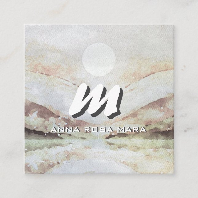 *~* QR Eggplant Abstrakt liggande natur AP93 Fyrkantigt Visitkort (Framsida)