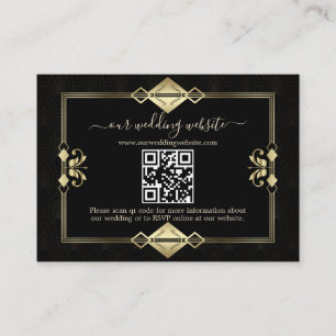 QR Elegant Art Deco 20s Casino Vegas Tilläggskort