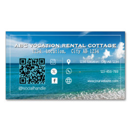 QR Elegant Beach - Spa Travel Magnetiska Visitkort