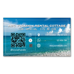 QR Elegant Beach - Spa Travel Magnetiska Visitkort