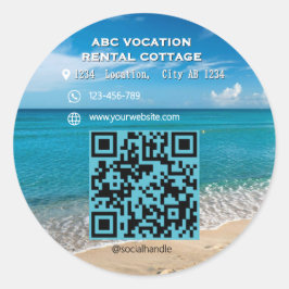 QR Elegant Beach - Spa Travel Runt Klistermärke