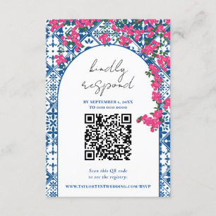 QR Elegant Calligraphy Bröllop Responcard OSA Tilläggskort
