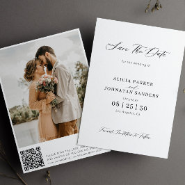 QR-elegant - minimalistisk bild av bröllop Spara Datumet