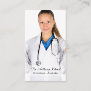 QR-Elegant OBGYN Obstetrician Gynecolog Visitkort