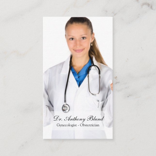 QR-Elegant OBGYN Obstetrician Gynecolog Visitkort (Framsida)