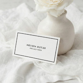 QR Elegant Professionell Black and White Visitkort