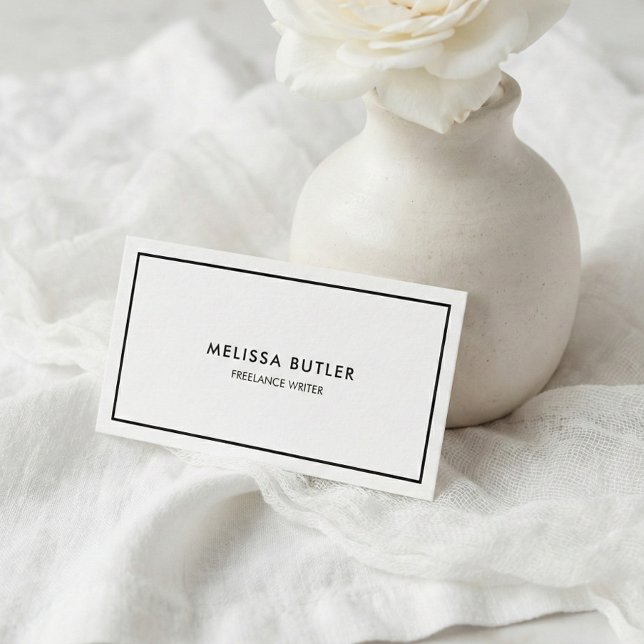 QR Elegant Professionell Black and White Visitkort (Skapare uppladdad)