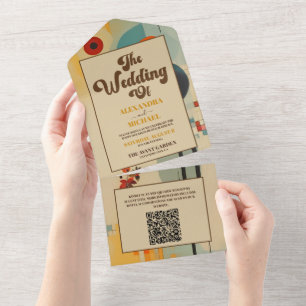 QR-Eleganten för Blommigt i mitten av århundradet