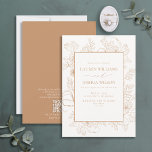 QR-Eleganten Terracotta Blommigt Line Art Bröllop Inbjudningar<br><div class="desc">Vi presenterar vår QR Code Elegant Terracotta Blommigt Line Art Bröllopsinbjudan! Den här vackra inbjudan har en modern blommigt konst i terracotta, med elegant handskriven kalligrafi. Du kan anpassa dina uppgifter i calligraphy, och det finns också en QR-kod på baksidan av inbjudan så att dina gäster enkelt kan söka och...</div>