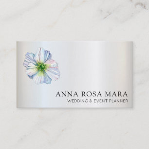 *~* QR Flower Rainbow White Anemone Blommigt Visitkort