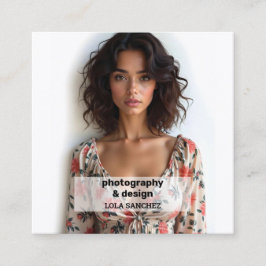 QR för fotoskanning Fyrkantigt Visitkort